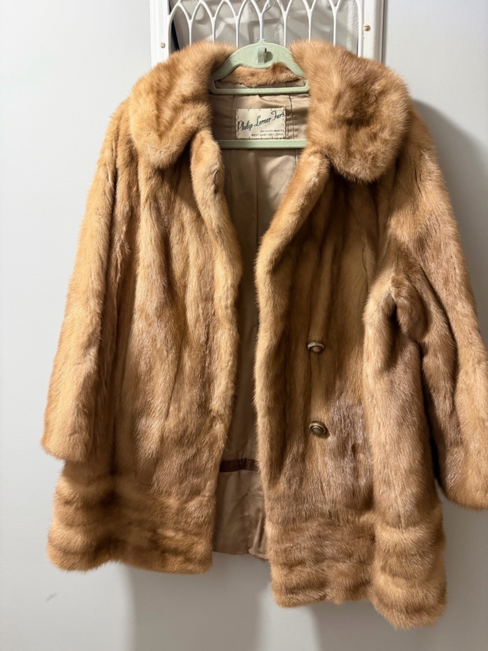 Vintage Mink Fur Coat, Sz L